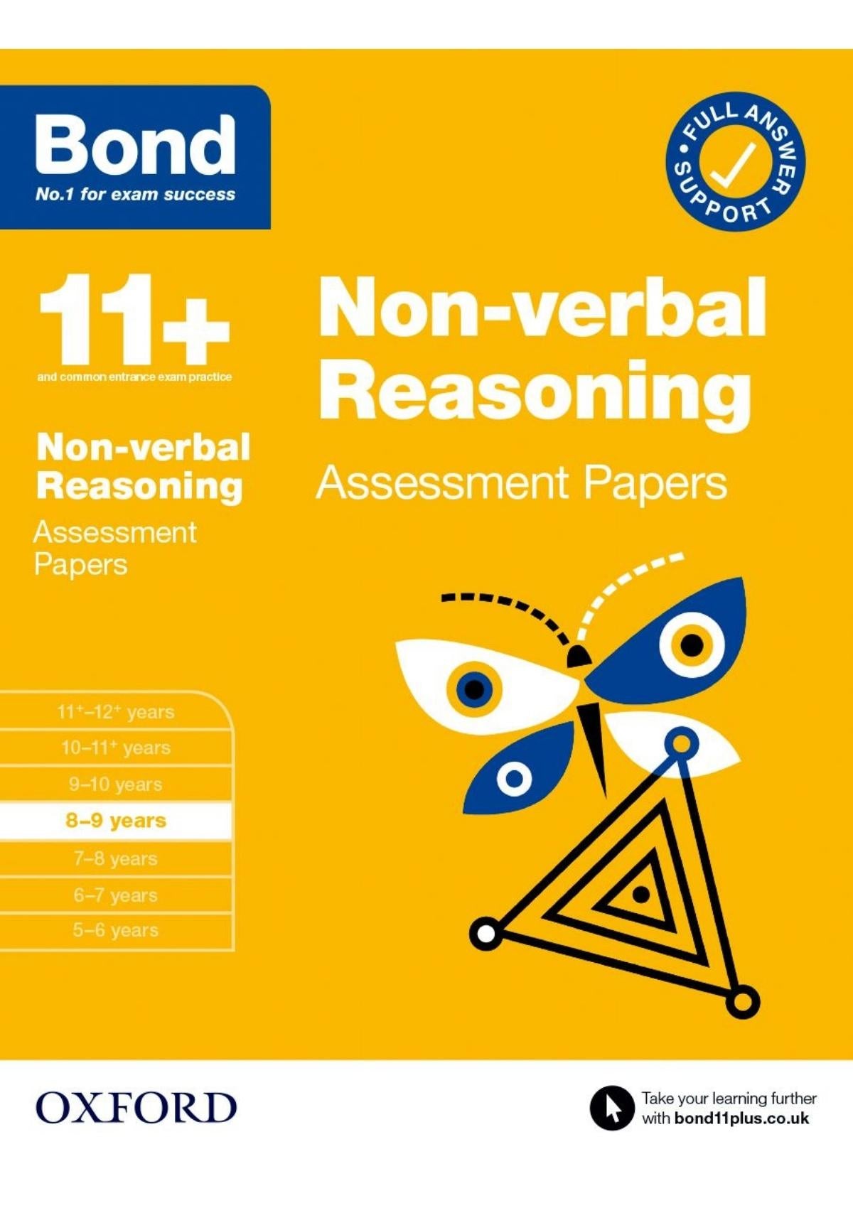 Bond 11+: Non-verbal Reasoning: Assessment Papers oup_shop 8-9 years