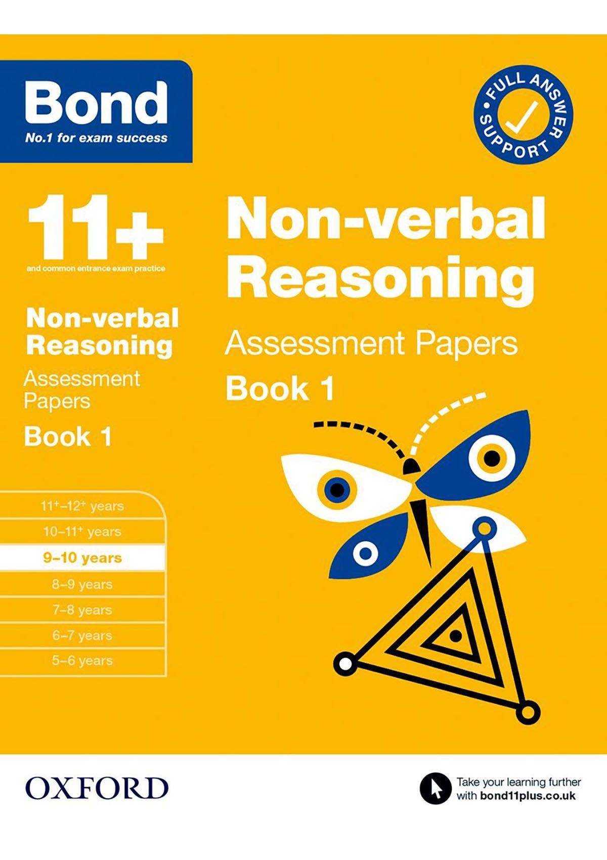 Bond 11+: Non-verbal Reasoning: Assessment Papers oup_shop 9-10 years Book 1