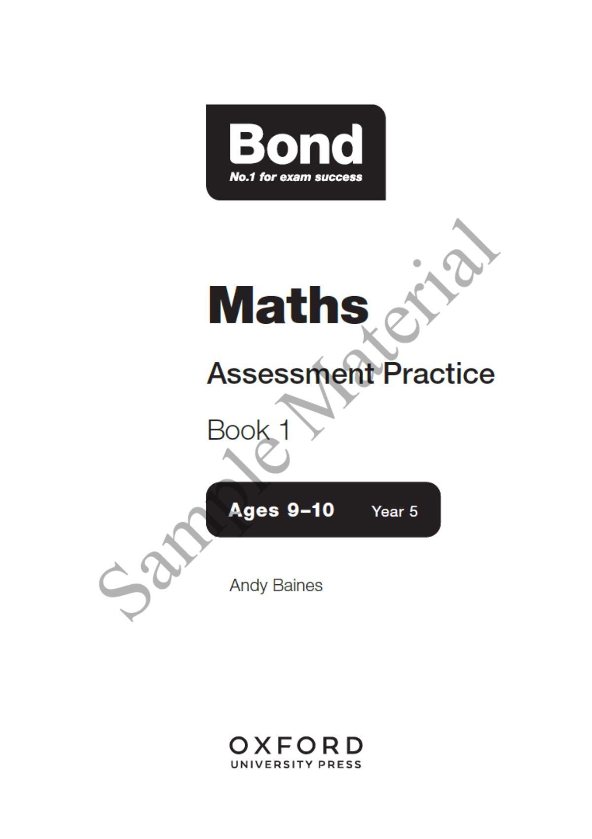 Bond 11+: Bond 11+ Maths Assessment Practice 9-10 Years Book 1 oup_shop 