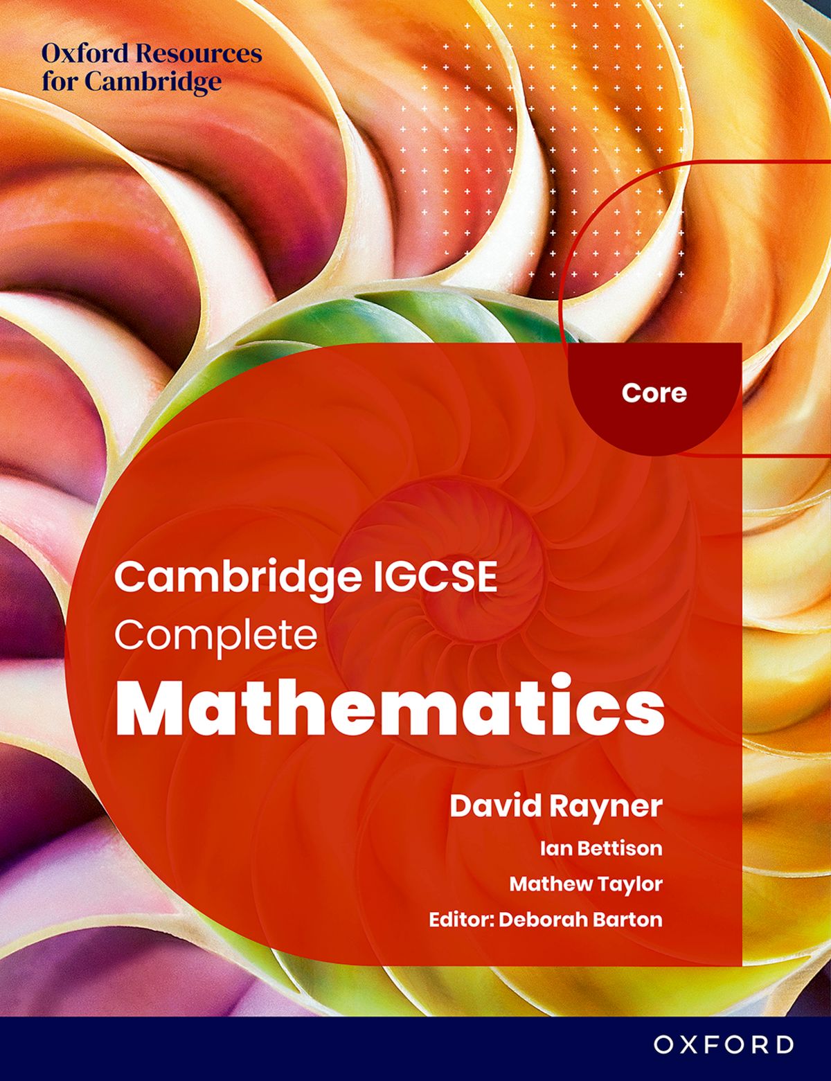 Cambridge IGCSE Complete Mathematics Core: Student Book Sixth Edition oup_shop 