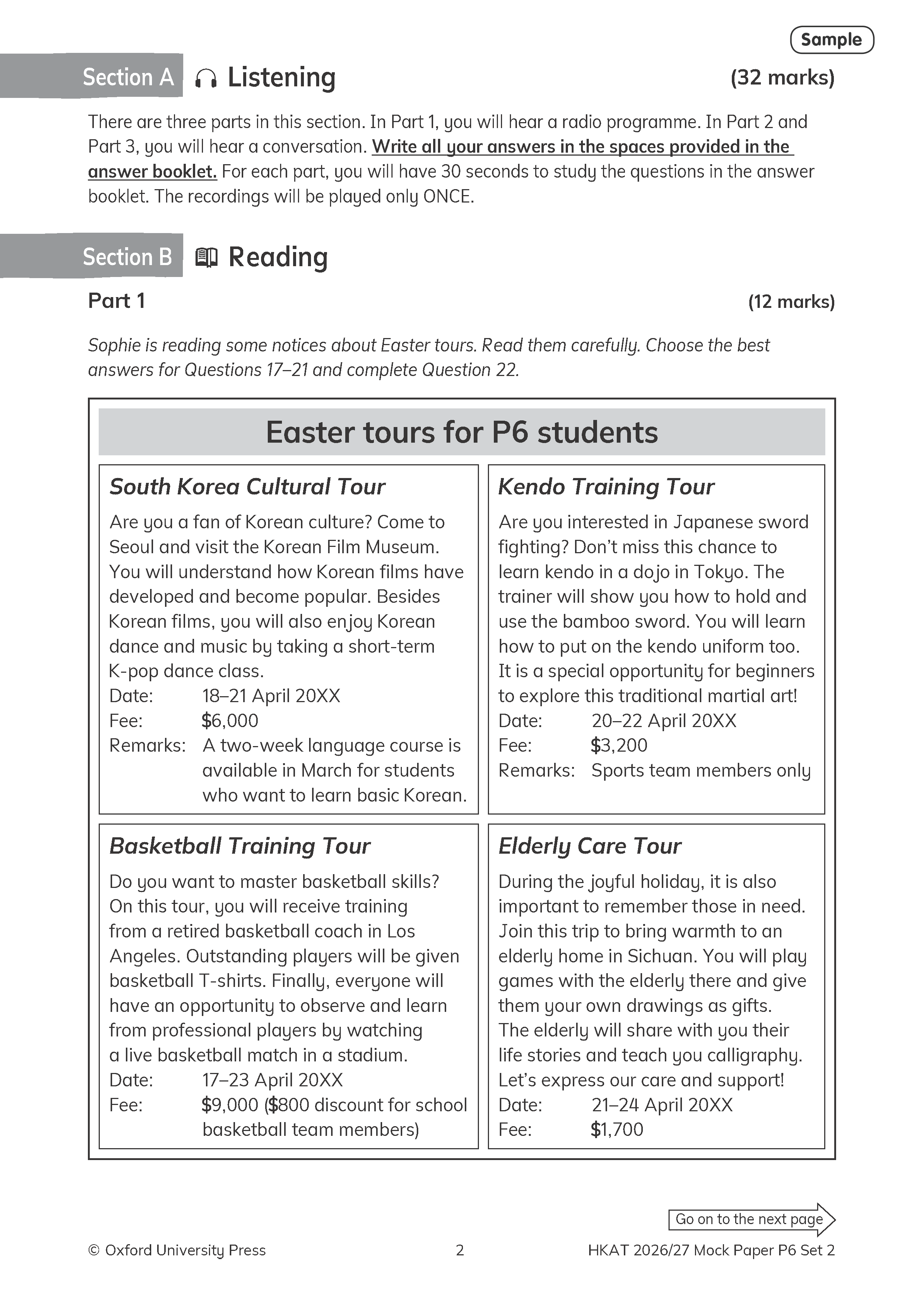 Oxford English Practice Series – HKAT (Pre-S1) English Mock Papers 2026/27 Edition oup_shop 