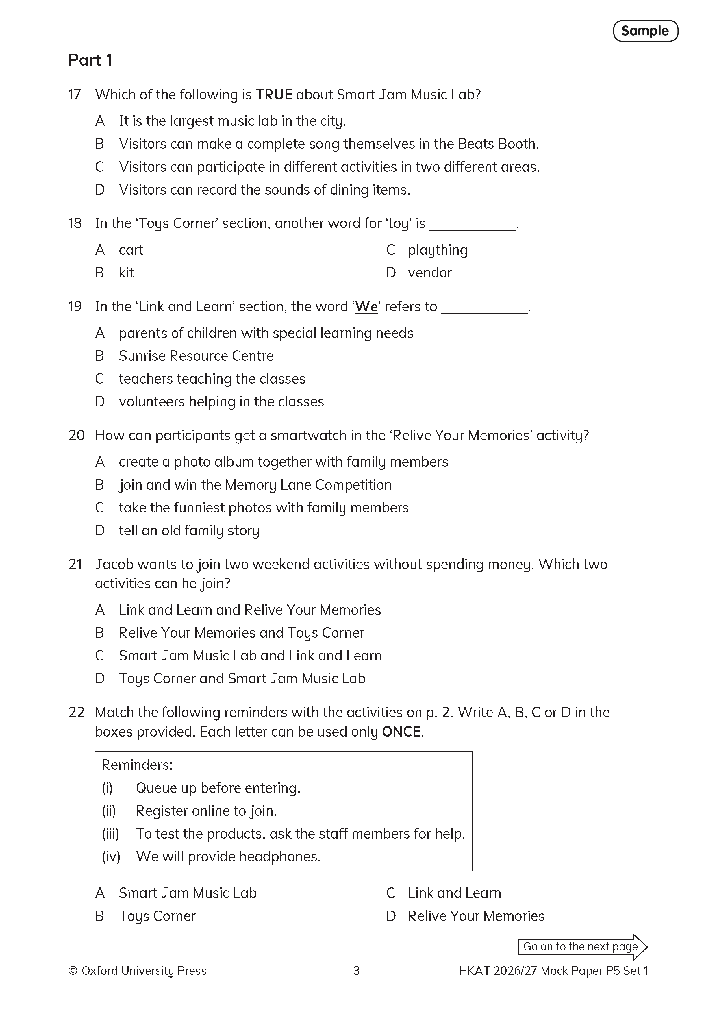 Oxford English Practice Series – HKAT (Pre-S1) English Mock Papers 2026/27 Edition oup_shop 