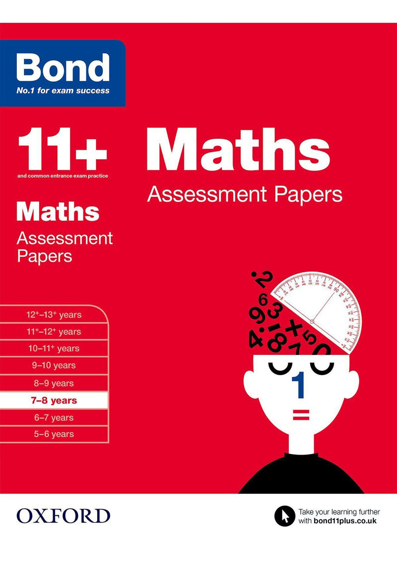 Bond 11+: Maths: Assessment Papers oup_shop 7-8 years 