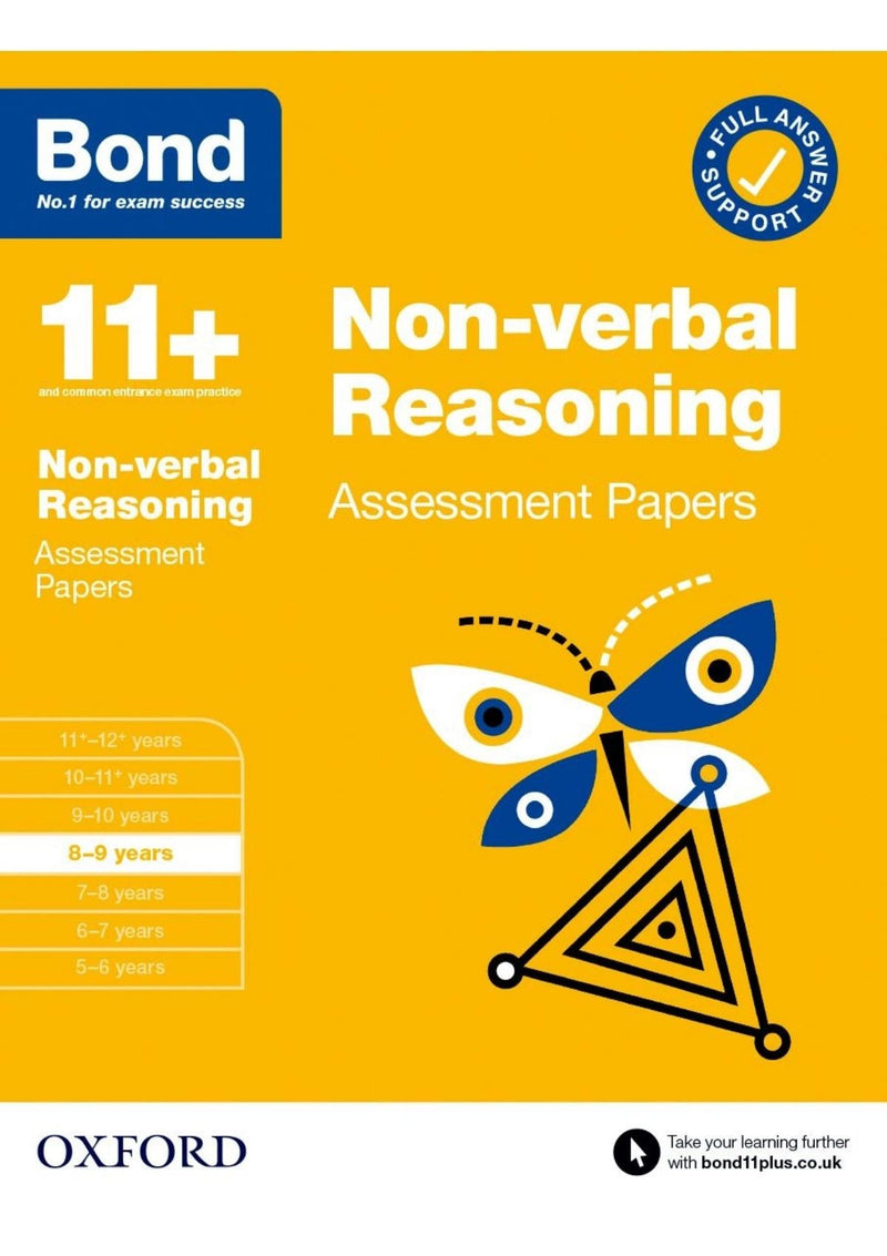 Bond 11+: Non-verbal Reasoning: Assessment Papers oup_shop 8-9 years 