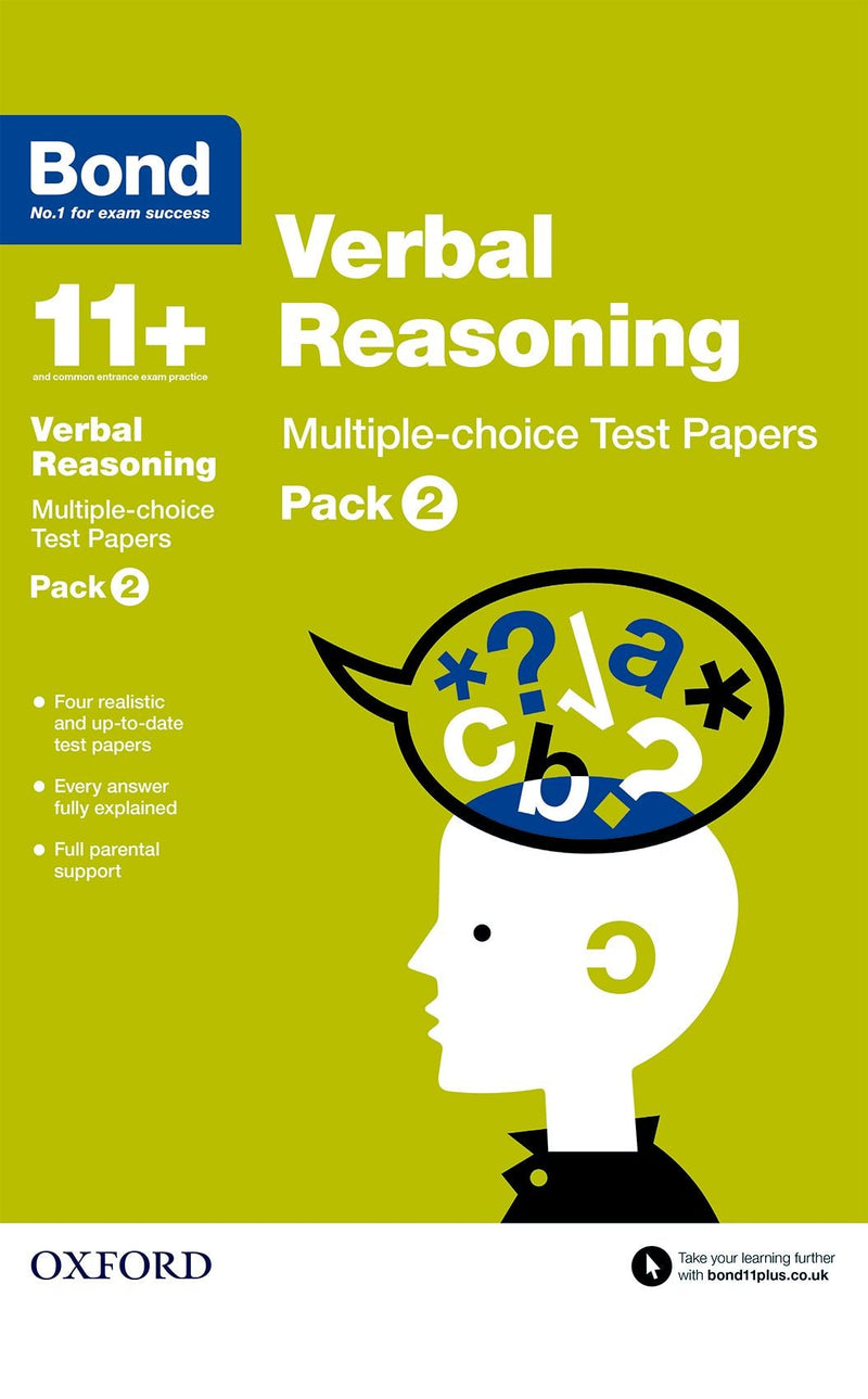 Bond 11+: Verbal Reasoning: Test Papers oup_shop Mutiple-choice Pack 2 