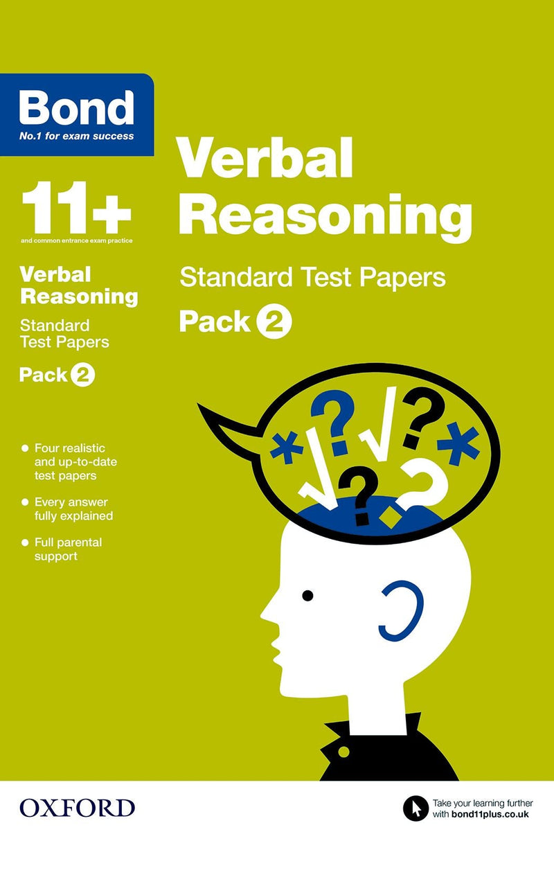 Bond 11+: Verbal Reasoning: Test Papers oup_shop Standard Pack 2 